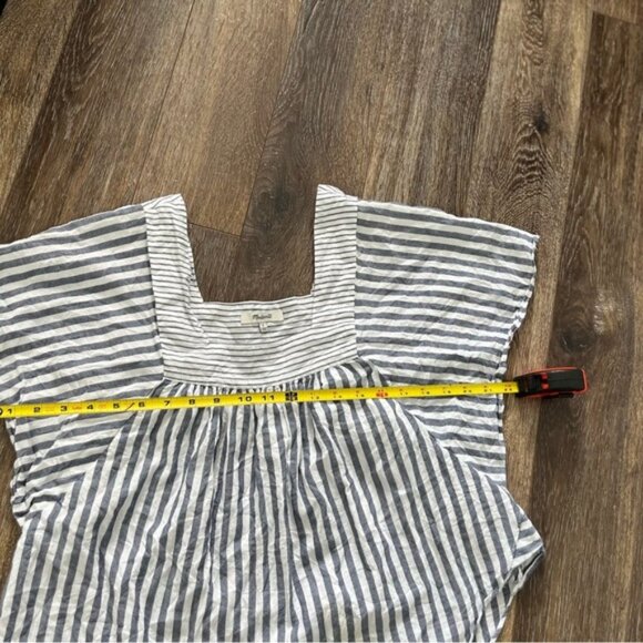 Madewell women's striped butterfly sleeve tweed short sleeve cotton - Picture 7 of 9